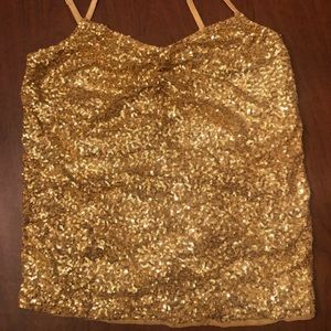 Lane Bryant 14/16 gold sequined tank top